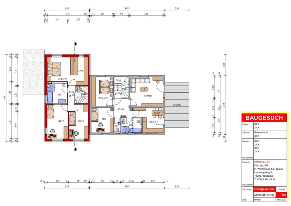 BAUGESUCH Digitalisierung Grundriss Zeichnen Bauplan Zeichnen CAD