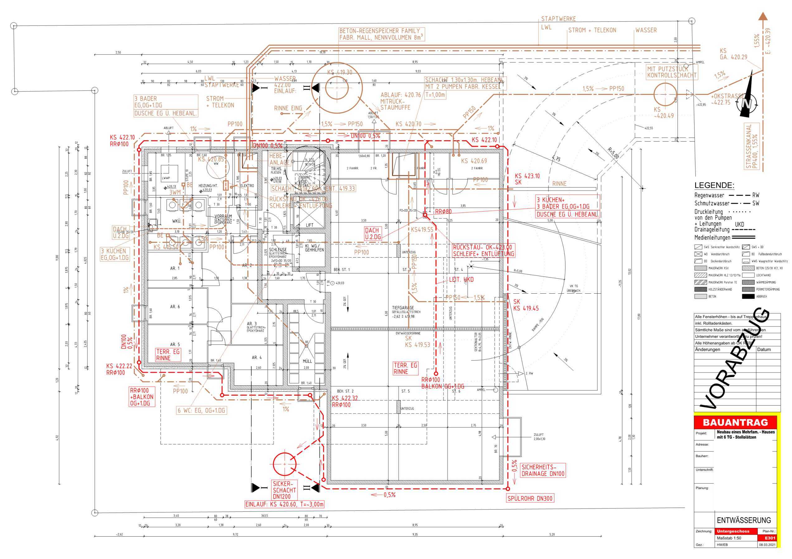 Entw Sserungsplan Grundriss Zeichnen Bauplan Zeichnen Cad Plan | Hot ...